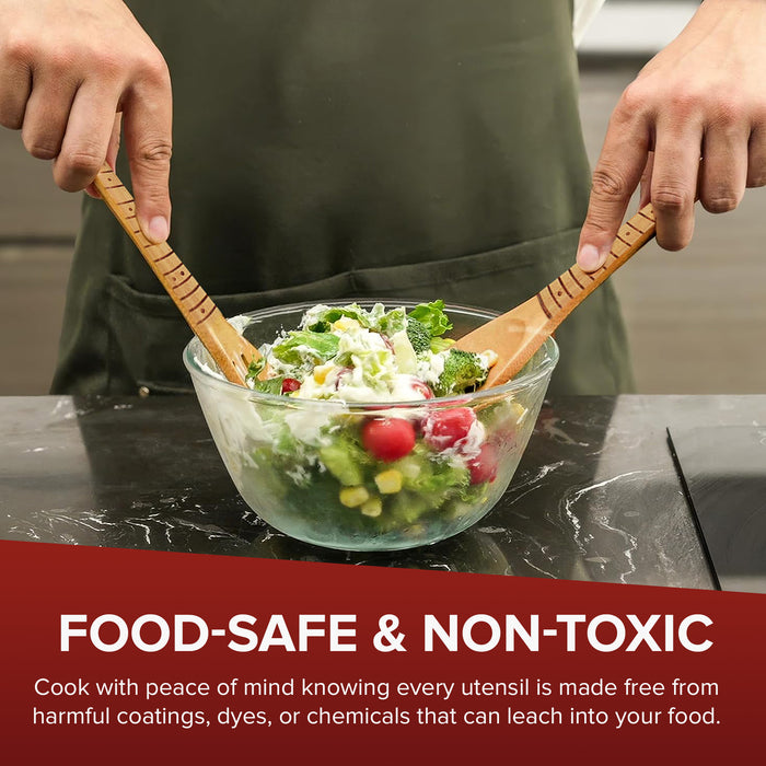 Guitar Bamboo Cooking Utensils Set (4-Piece) | Wooden Spoons and Spatulas | Fun Music Themed Kitchen Gadgets & Accessories | Unique Gift for Musicians, Guitar Players