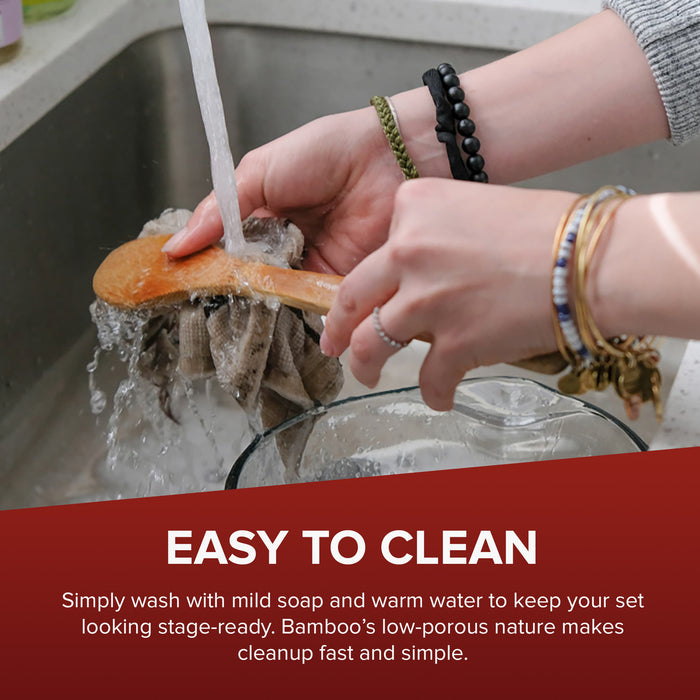 Guitar Bamboo Cooking Utensils Set (4-Piece) | Wooden Spoons and Spatulas | Fun Music Themed Kitchen Gadgets & Accessories | Unique Gift for Musicians, Guitar Players