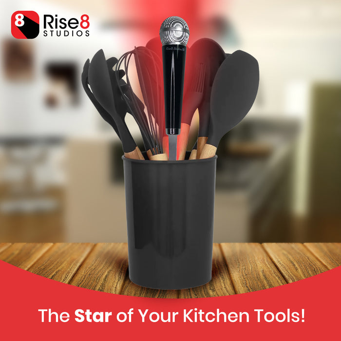 Novelty Microphone Kitchen Utensil (Spoon or Spatula) - Funny Kitchen Gadget Gift for Singers, Karaoke Lovers, Musicians - Fun Cooking Utensil for Men & Women