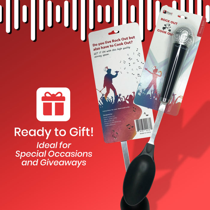 Novelty Microphone Kitchen Utensil (Spoon or Spatula) - Funny Kitchen Gadget Gift for Singers, Karaoke Lovers, Musicians - Fun Cooking Utensil for Men & Women